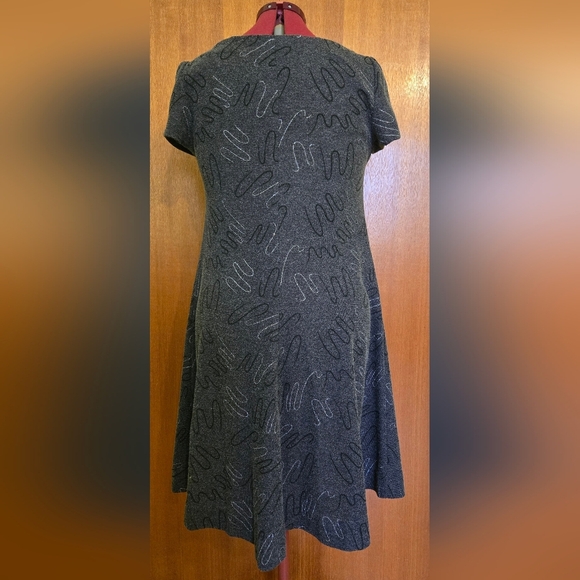 ONE OF A KIND!! HOMEMADE | Elegant Black Patterned Women's Dress, Ptp 20'' to 24 - Picture 2 of 6